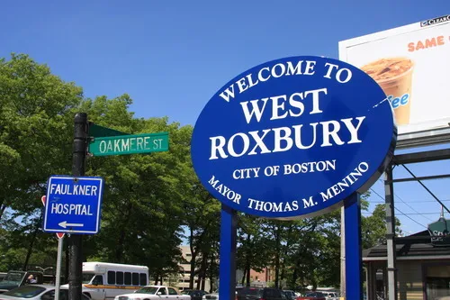 Welcome to West Roxbury sign