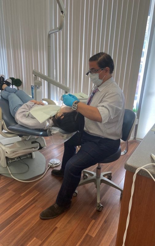 Dr. DiNapoli with a patient