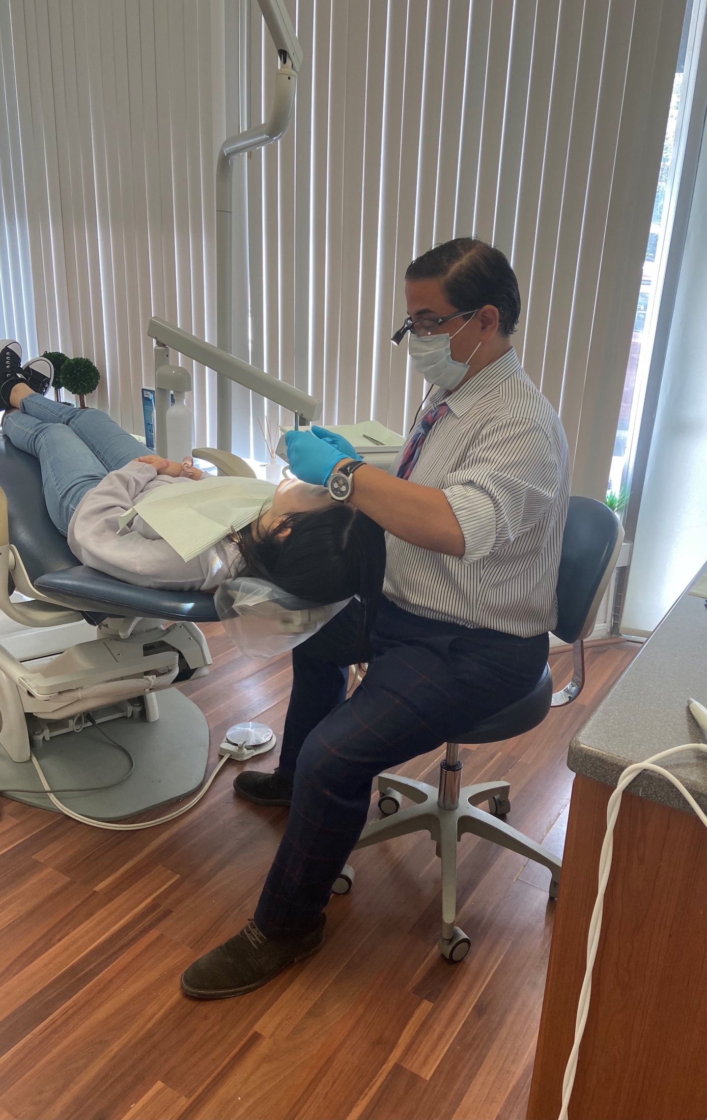 Dr. DiNapoli with a patient